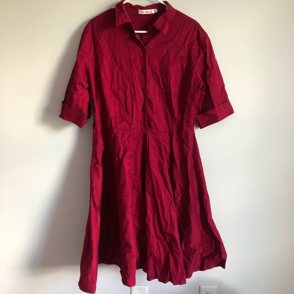 Red plus size dress
